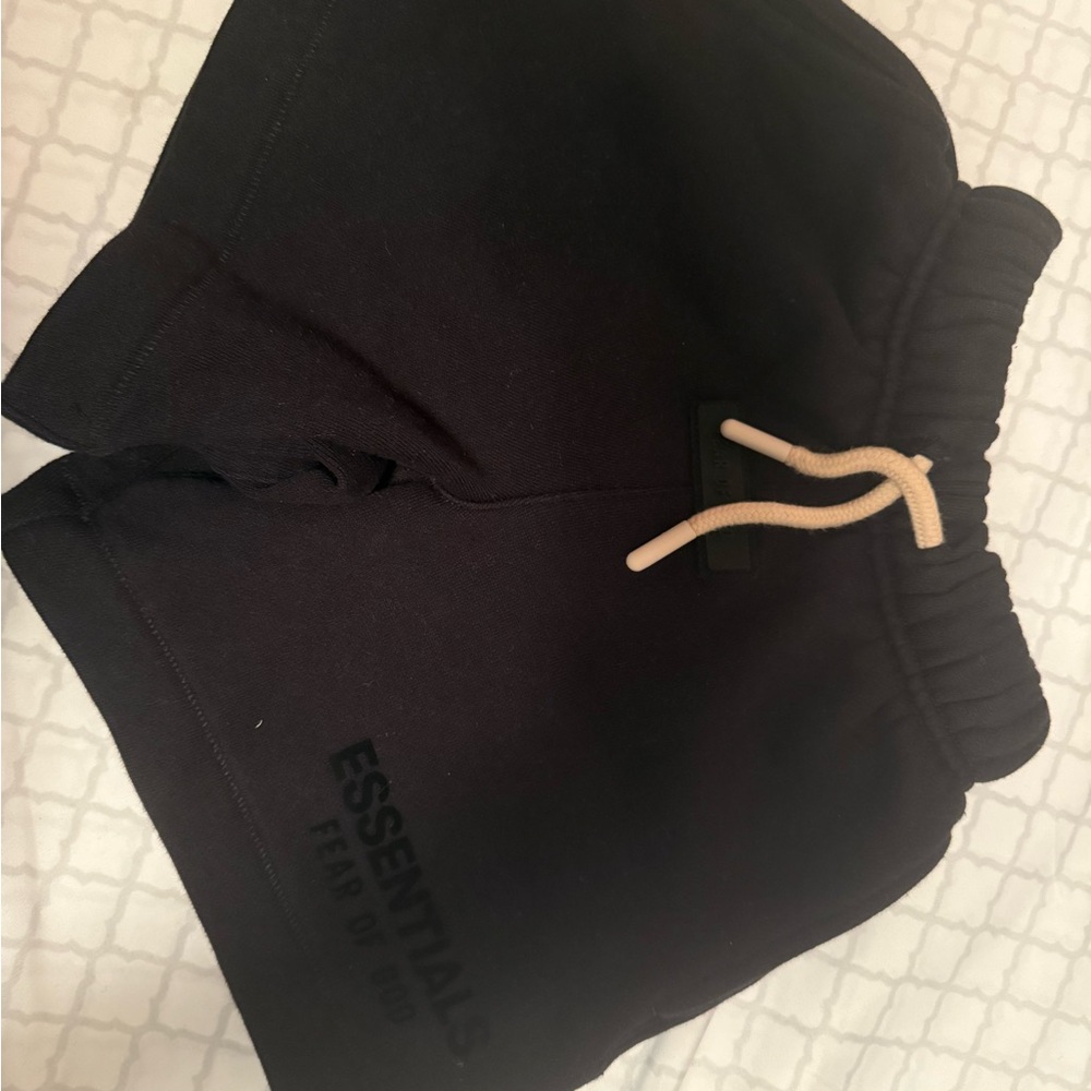 Essentials Black Athletic Shorts with Elastic Waistband UNISEX